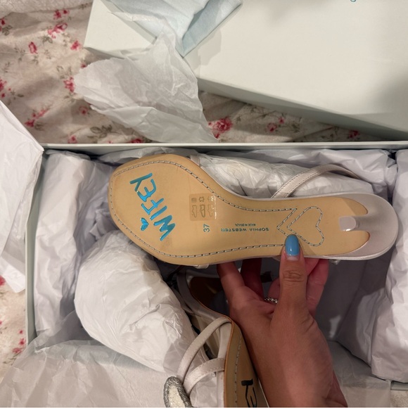 Sophia Webster Pink and Silver 'Wifey for Lifey' Sandals - Picture 2 of 5